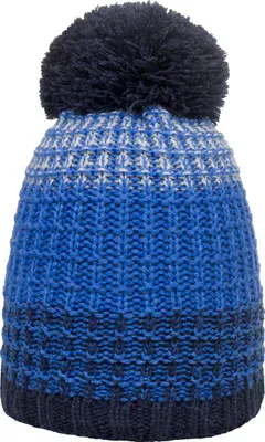 Produktbild von Puppen-Kindermütze mit Bommel in Blau für Herbst/Winter