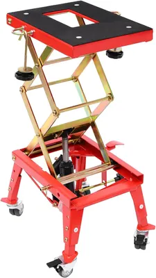 Productafbeelding van Motorfietslift met wielen, draagvermogen 160 kg en in hoogte verstelbaar van 30,5 tot 80 cm, voor autoreparatiewerkplaatsen, motorwinkels en dergelijke