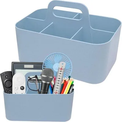 Immagine prodotto di Vassoio da scrivania in plastica con 5 scomparti, portatile, impilabile, in plastica, 24 x 15 x 11,2 cm