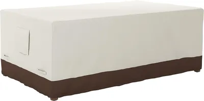 Productafbeelding van Afdekhoes voor tuintafel - Beschermhoes voor eettafel 190,5 cm - Regendicht - Polyester met PVC - Beige