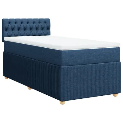 Produktbild von Boxspringbett mit Matratze Blau 90x190 cm Stoff