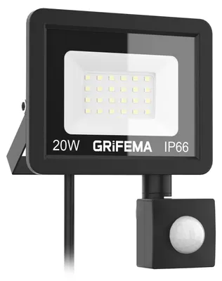 Obrázok produktu pre 20W LED vonkajšie reflektorové svietidlo, 2200 lúmenov, nastaviteľný detektor pohybu, vodotesnosť IP66