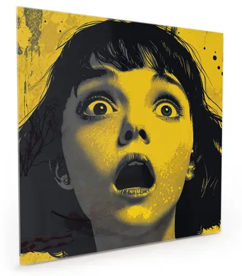 Produktbild von Küchenrückwand Spritzschutz Glas mit Motiv Schreiendes Portrait 40 x 40 cm