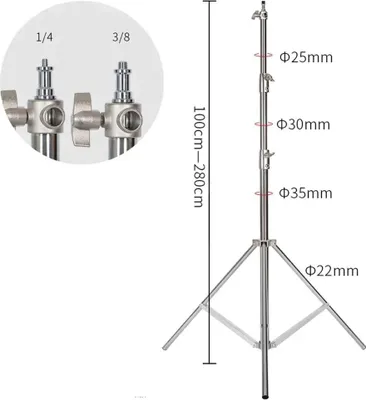 Obrázek produktu pro Stojan na osvětlení, výškově nastavitelný, lehká konstrukce, 280 cm