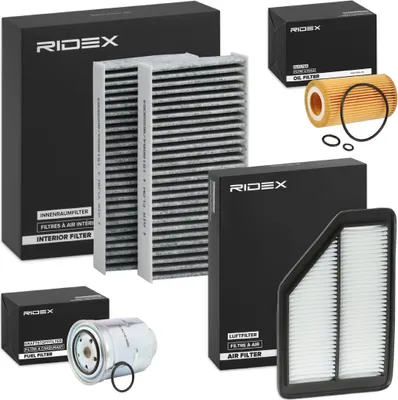 Produktbild von RIDEX Filterset Inspektionspaket Filtersatz für HONDA CR-V II (RD) FR-V (BE)