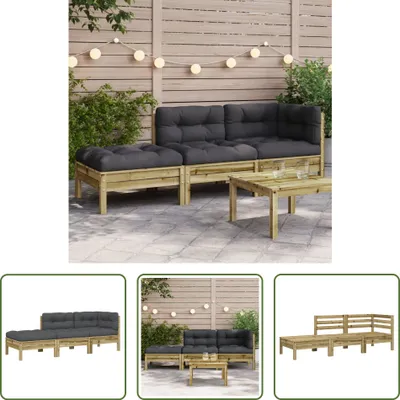 Immagine prodotto di The Living Store divano da giardino con cuscini e sgabello 2 posti