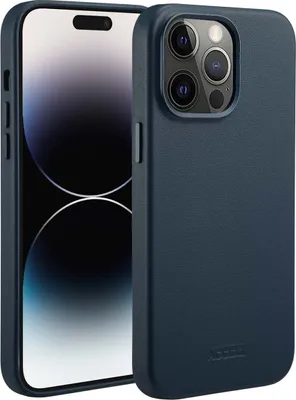 Produktbild von Accezz MagSafe Leather Backcover iPhone 14 Pro Max - Nightfall Blue