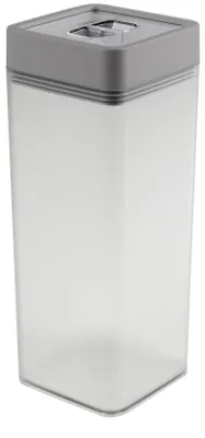 Vorratsdose 1,4 l transparent grau 9x9x23 cm stapelbar BPA-frei