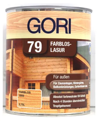 Produktbild von 2,5L Gori 79 Farbloslasur Holzschutzlasur UV-Blocker farbloser UV Schutz