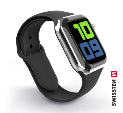 Image de Swissten - Bracelet en silicone pour Apple Watch 42-49mm (noir)