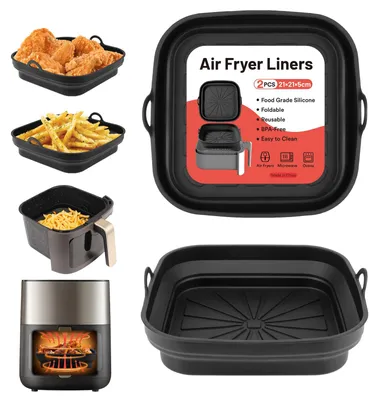 Zdjęcie produktu dla Formy silikonowe do frytkownicy bezolejowej, zestaw 2 sztuki. Formy silikonowe do pieczenia do frytkownicy bezolejowej