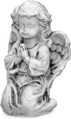 Produktbild von Famanu Engel Figur für Innen & Außen - Bittende Engel als Schutzengel & Grabengel - Wetterbeständig 16 cm
