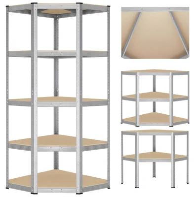 Zdjęcie produktu dla Regał Magazynowy Narożny 5 Poziomów 875 Kg 180 X 70 X 40 Cm