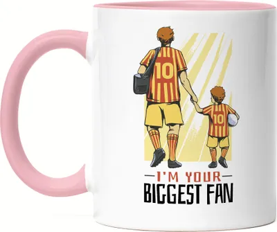 Produktbild von Biggest Fan Tasse Rosa Vatertag Geschenkidee Fußball-Papa Sohn Größter Fan Bin Ich