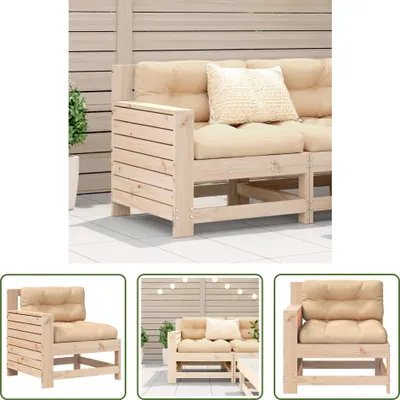 Produktbild von The Living Store Gartensofa mit Armlehne und Kissen Massivholz Kiefer
