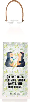 Imagen del producto de Linterna de madera con forma de pareja de pingüinos, tamaño XL. Ideal como regalo, lámpara colgante, decoración para bodas, símbolo de amor, iluminación para celebraciones, regalo de boda, lámpara para jardín, farol
