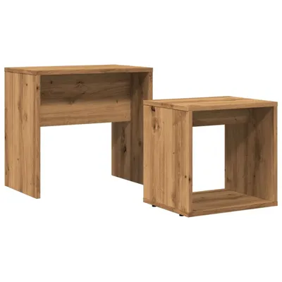 Produktbild von Möbel Satztische 2er-set - multifunktional& Moderne - Artisan-Eiche Holzwerkstoff - Kaffeetisch CLORIS3699001