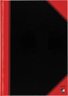 Produktbild von Bantex - Notizbuch schwarz/rot A4-Linie 70gr 96 Blatt