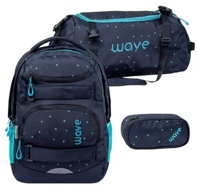 Produktbild von Wave Schulrucksack Set Mädchen Jungs mit Sporttasche Schlamper "Dots Aurora"