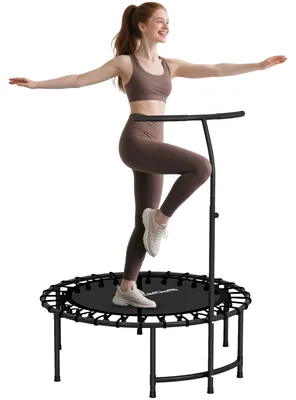 Productafbeelding van Rebounder trampoline, 5-voudig verstelbare handgreep, workout trampoline, zwart
