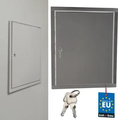 Immagine prodotto di KOTARBAU® Sportello Ispezione Acciaio Inox 20x30 cm Argento Porta D'Ispezione per Cartongesso con Serratura e 2 Chiavi Sportello Di Manutenzione
