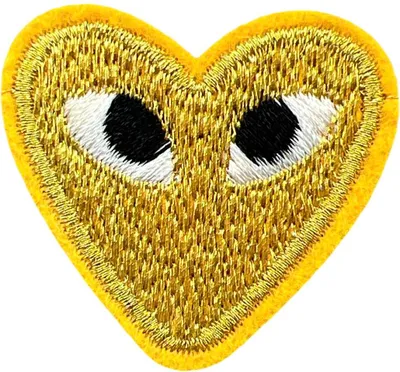 Produktbild von Aufnäher „Herz mit Augen“ zum Aufbügeln, Gold A