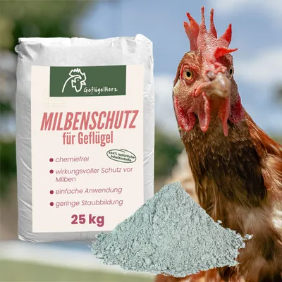 Produktbild von Petigi GeflügelHerz 100% natürlicher Milbenschutz 25kg Staubbad für Hühner Pulver gegen Milben Sandbad Trockenbad Milben-Puder Milbenmittel