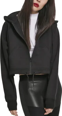 Imagen del producto de Sudadera con cremallera para mujer, estilo holgado y manga raglán corta, marca Urban Classics, color , talla L