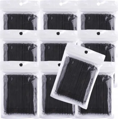 Produktbild von Einweg-Wimpernapplikatoren Fiberless Microbrush Schwarz 1000 Stück.