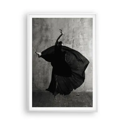 Produktbild von Gerahmtes Poster - Weißer Rahmen - Tanz Schwarz Kleid - 70x100 cm - Wand Bild - Wanddeko - Wandbilder - Kunstposter - Wandposter - Bilderrahmen - Bilder - Kunstdruck - P2WPA70x100-4536