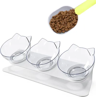 Produktbild von 3 in 1 Katzennapf-Set,15° kippbarer Futternapf,rutschfester Futternapf