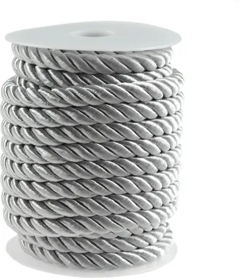 Produktbild von 10m Atlaskordel Atlasschnur ca. 8-10 mm glänzend gedreht, Seil Kordel Schnur, Farbwahl , Farbe:silber