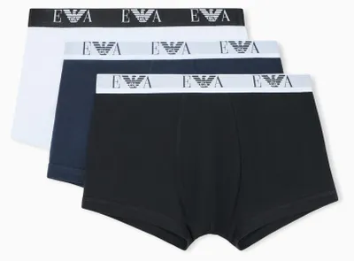 Image de EMPORIO ARMANI, boxers pour hommes, blanc/bleu marine/noir, taille S