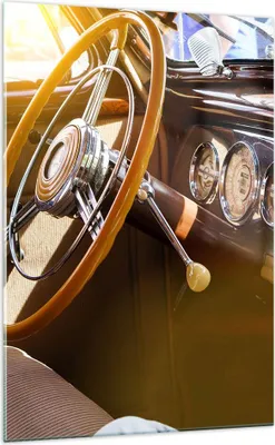 Produktbild von Bilder auf glas - Einteilig - Auto Retro Vintage - 70x100cm - Glasbilder - Wandbilder - Bilder - zum Aufhängen bereit - Wanddekoration aus Glas - Glas Bilder - Wandbild auf Glas - GPA70x100-4939