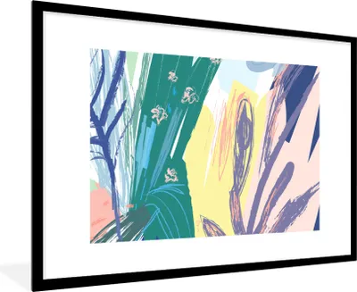 Produktbild von MuchoWow® Gerahmtes Poster Sommer - Farbe - Abstrakt 90x60 cm - Poster mit Schwarzem Bilderrahmen Wandposter Rahmen Foto Bilder - Wanddekoration - Fotos