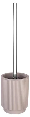 Image de Brosse WC avec support - Design élégant - Plastique - Beige