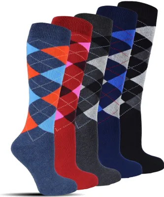 Produktbild von Frostfighter Damen Thermo-Kniestrümpfe (4x Paar) dicke warme Wintersocken Thermosocken Baumwolle Karo-Muster Vollfrottee Innenfutter