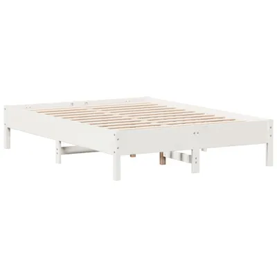 Produktbild von Massivholzbett ohne Matratze Weiß 135x190 cm Kiefernholz