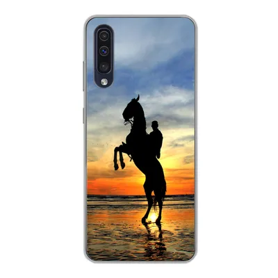 Produktbild von MuchoWow® Handyhülle Schutzhülle Hülle für Samsung Galaxy A30s Pferd - Himmel - Schatten Silikon Softcase Handy Hülle - Karteninhaber