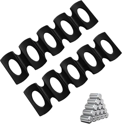 Produktbild von Flaschenhalter für Kühlschrank – Set aus 2 – Faltbarer Flaschenhalter aus Silikon – Flaschenregal, Bierhalter – Faltbar, stapelbar