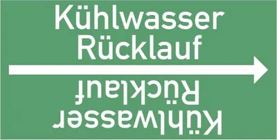 Produktbild von Dreifke® Rohrleitungsband Kühlwasser Rücklauf, DIN 2403, ab Ø 15mm, grün/weiß...