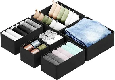 Imagen del producto de Perchero - Cesta organizadora de 6 compartimentos -  - Ideal para tejidos y ropa - Organiza tu ropa