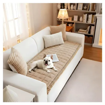 Produktbild von Waschbare Sofabezüge, Flauschige Couchbezüge für Haustiere, Hundematte, Möbelschutzbezug, Rutschfester Sofabezug für 1 2 3-Sitzer, Haustiermatte, Bettcouchbezug