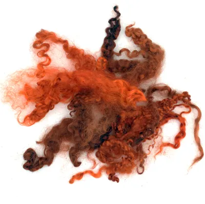 Produktbild von Wensleydale Locken Wollstapel - Braun / Erde Floating Color 20gr. Filzwolle