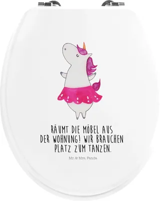 Produktbild von Mr. & Mrs. Panda WC Sitz Einhorn Ballerina - Weiß - Geschenk, Geburtstag, Brille, Deko, Toilettendeckel, Party, Klo-Deckel, Wohnung, WC-Sitz, Einhörner