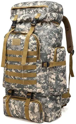 Produktbild von Wanderrucksack 80L – Große Kapazität – Wasserdichter Rucksack – Leichter Trekkingrucksack – MOLLE-System – Verstellbarer Hüftgurt – Bequemer Tagesrucksack – Campingrucksack