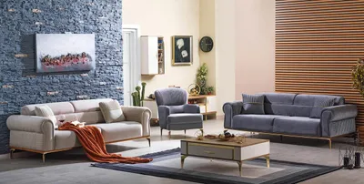 Productafbeelding van Sitzgarnitur Sofagarnitur Sitzlandschaft Polstermöbel Sofa Couch Loungesofa 3tlg
