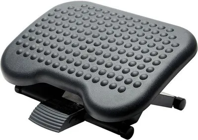 Produktbild von Famanu Fußstütze für das Büro - Höhenverstellbar und kippbar - Antirutsch mit Massageeffekt - Schwarz - 46 x 36 cm