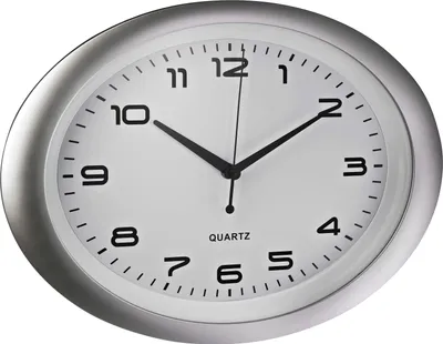 Produktbild von Wanduhr, oval, silberfarben, Zifferblatt Weiß, exkl. Batterie, (B/T/H) 40/5,5/30 cm
