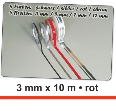 Produktbild von Hermann Schütz Auto Zierstreifen Deco-Stripe rot 3mm x 10m